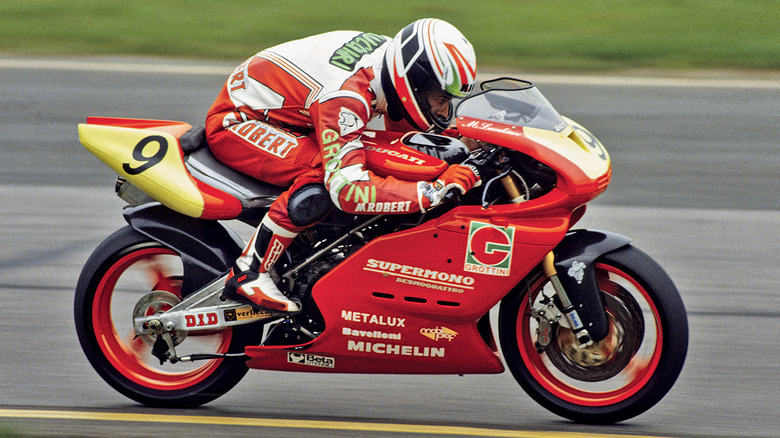 Ducati Supermono on racetrack