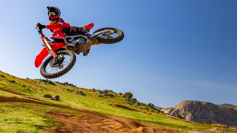 Honda CRF450R in midair