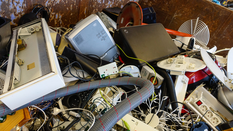 Dumpster of outdated electronics