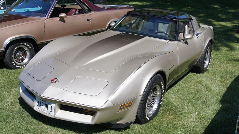 1982 Corvette Collector Edition car show parked