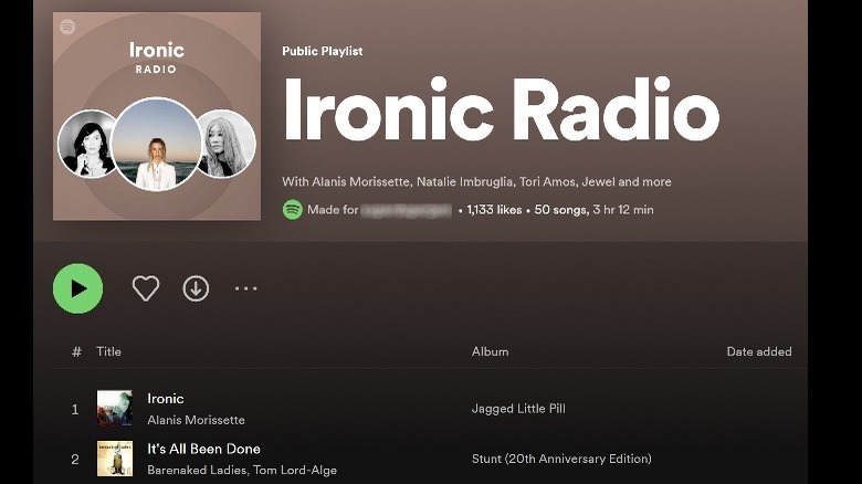 Spotify Ironic Song radio