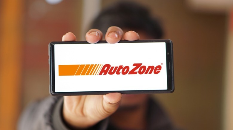 phone with autozone logo