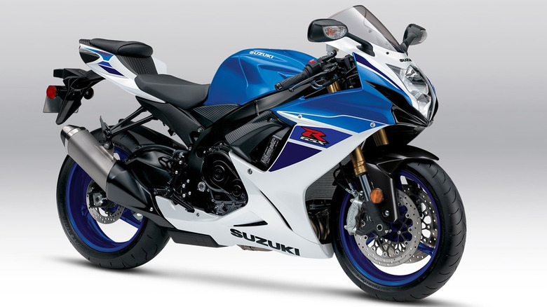 White and blue GSX-R750