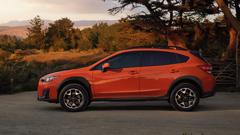 2020 Subaru Crosstrek parked in front of wooded area