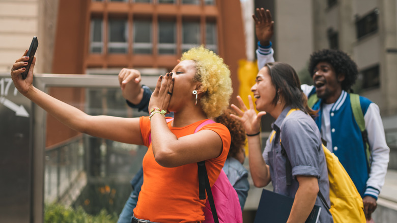 group taking a selfie