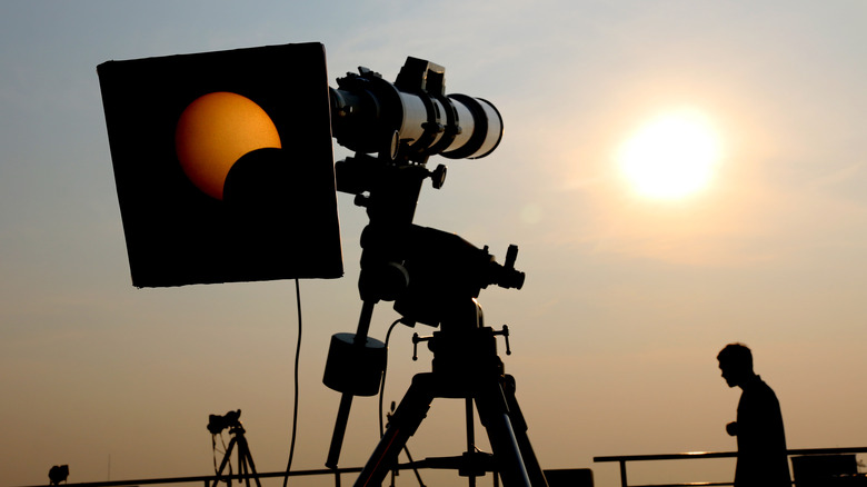 Camera equipment with solar filters for safety