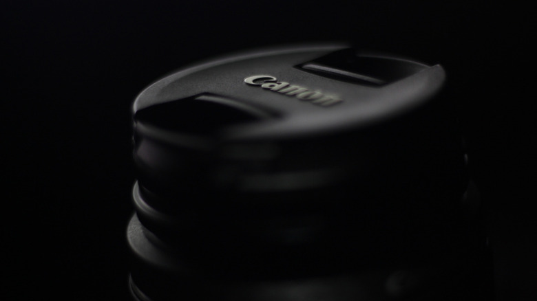 Canon lens with a lens cap 