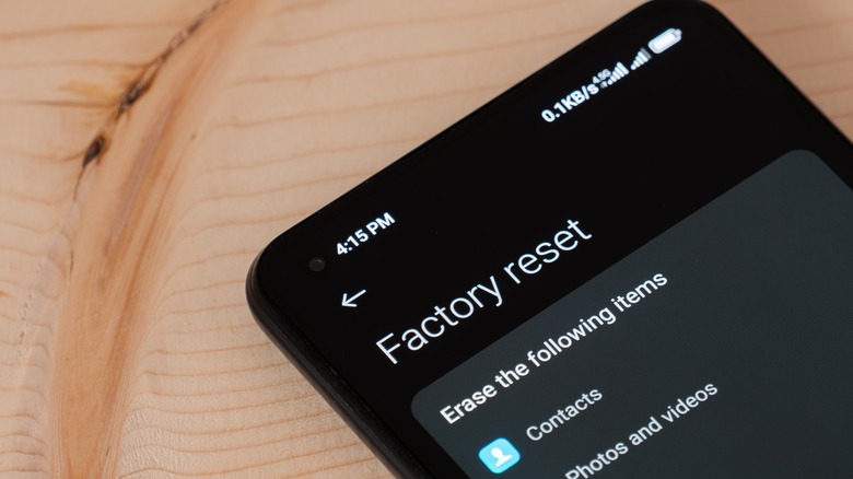 Android factory reset