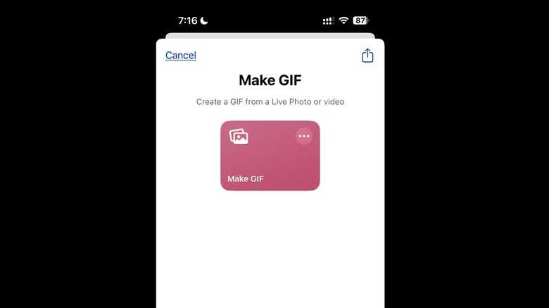 Make a GIF feature screenshot