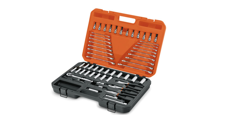 A Harley-Davidson tool set on white background