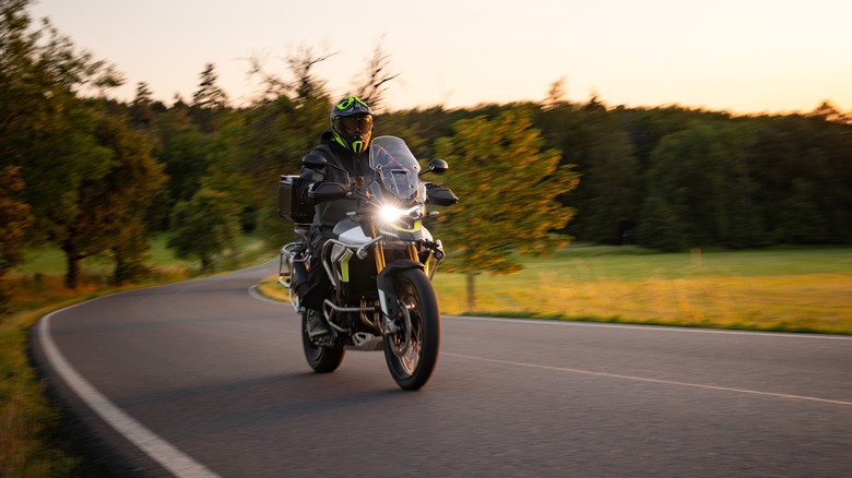 Motorcycle rider on the road