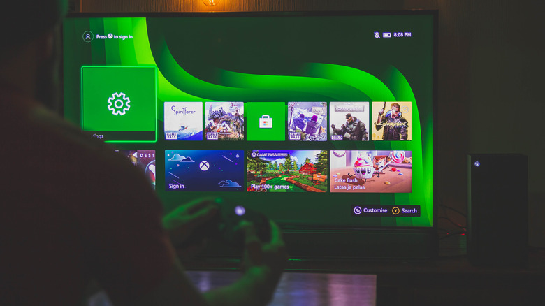 Xbox settings highlighted on Xbox dashboard