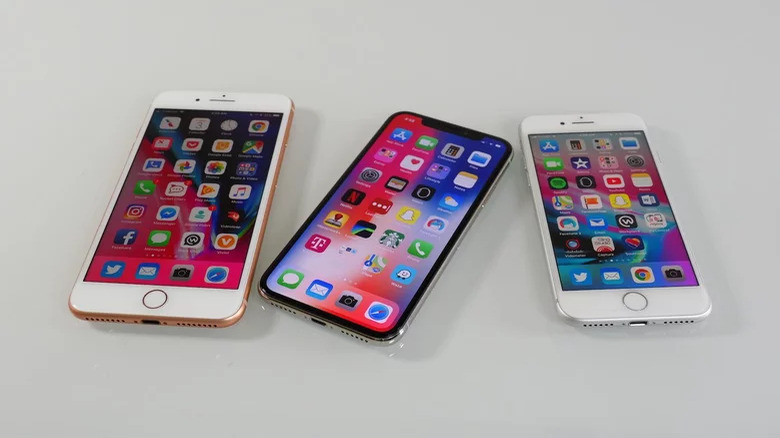 The iPhoneX among iPhone 8s