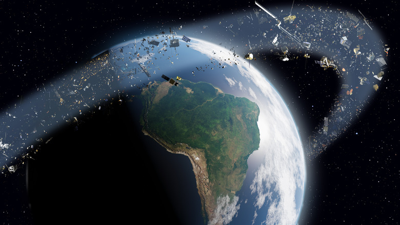 Space junk orbiting the planet