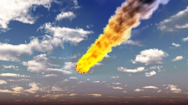 Computer rendering of meteorite plummeting