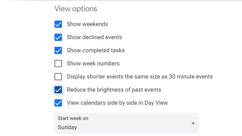 reducing event brightness on Google Calendar