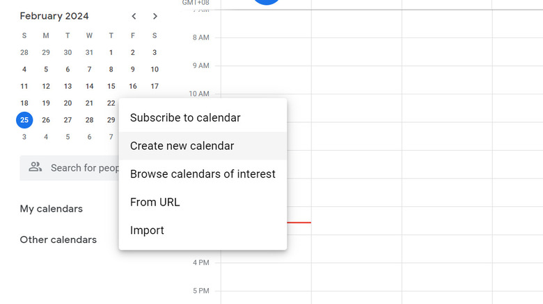 create new calendar in Google Calendar