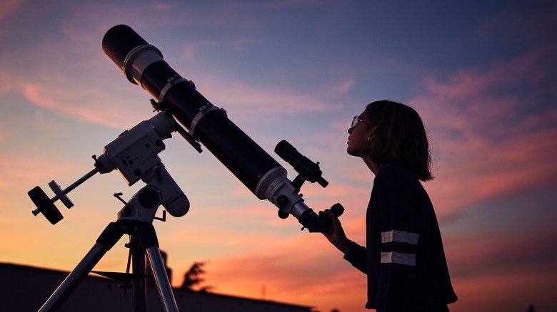 Girl with telescope
