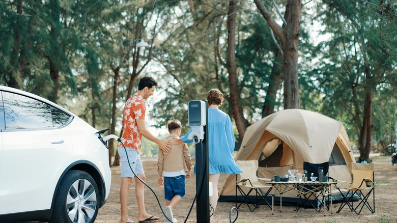 EV charging at campsite