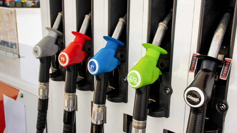 Gas station fuel pumps