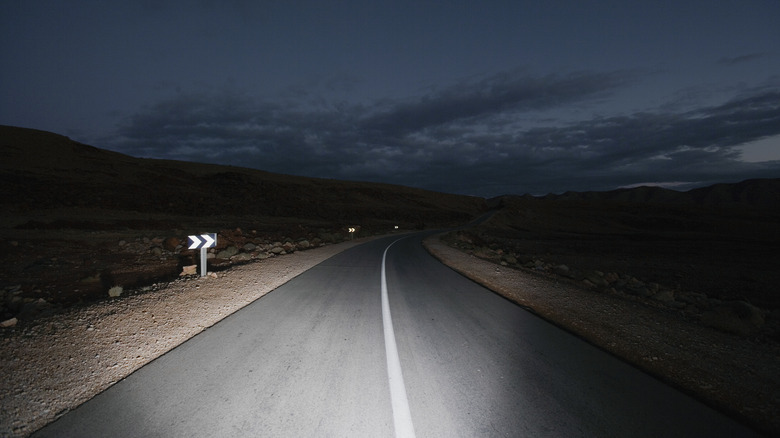 Empty highway at night