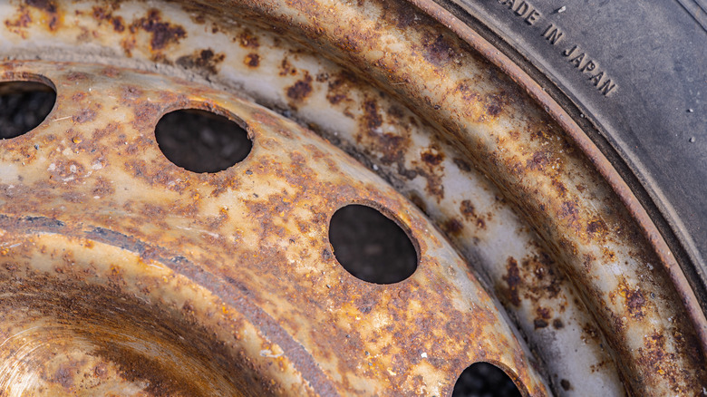 rusty car wheel