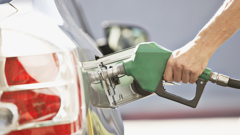 Refueling at a gas station