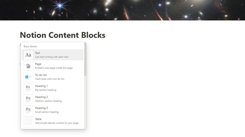 Notion content block types