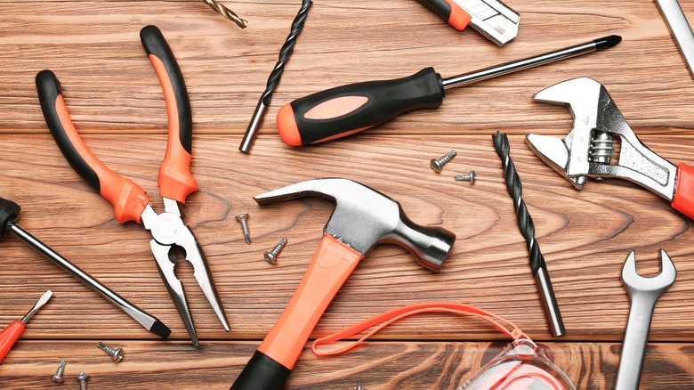 An array of hand tools