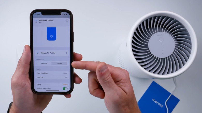 Using phone to control air filter