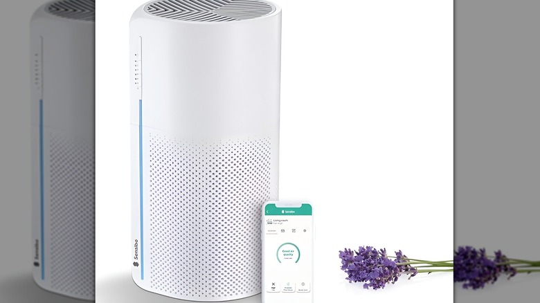 Sensibo purifier next phone and flowers