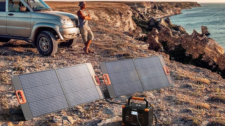 Foldable solar panel on display 