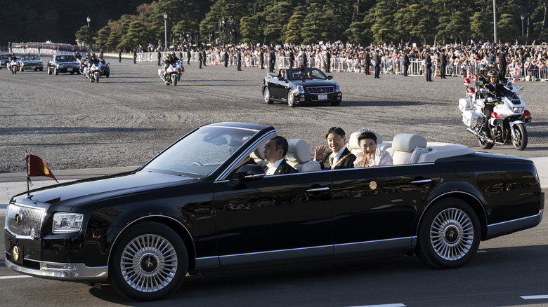 Emperor Naruhito in Toyota Century convertable