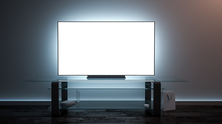 A TV with a bright screen