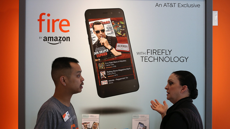 Amazon Fire phone display in store