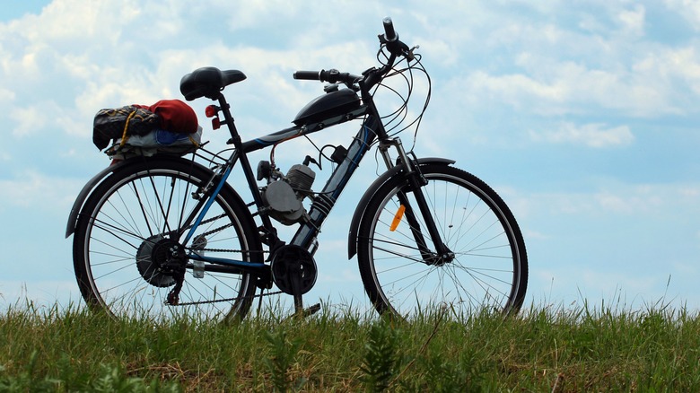 A bicycle with a ga- powered engine 