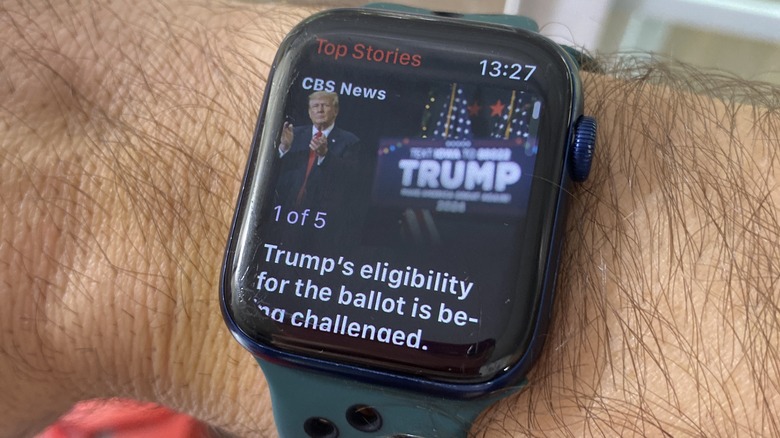 apple watch with Apple News app displayed 