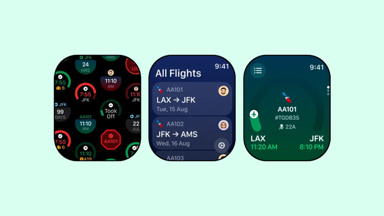 Flighty Apple Watch app screenshots