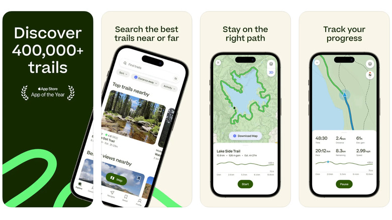 AllTrails app previews