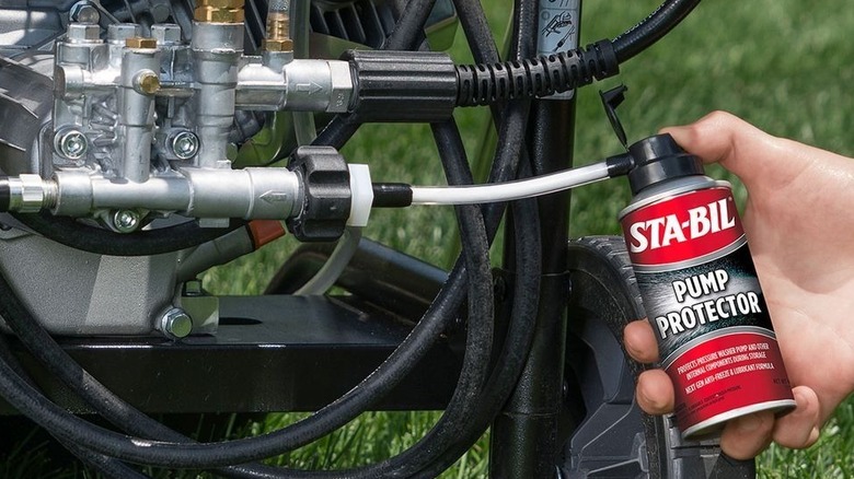 STA-BIL pump protector can on pressure washer