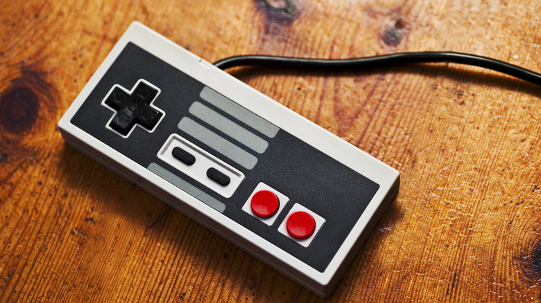 nes controller on table