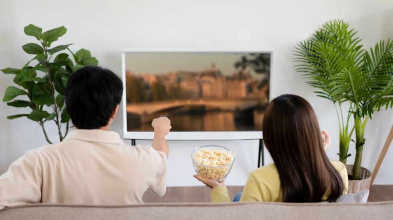 Couple watching TV