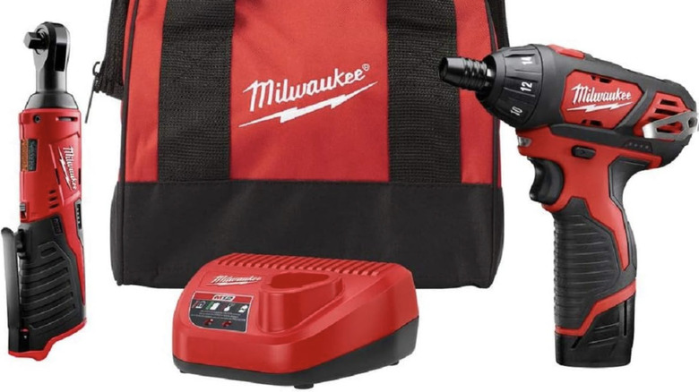 Milwaukee M12 ratchet and impact gun set