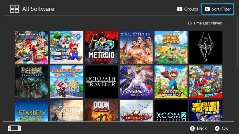 Nintendo Switch All Software Screen