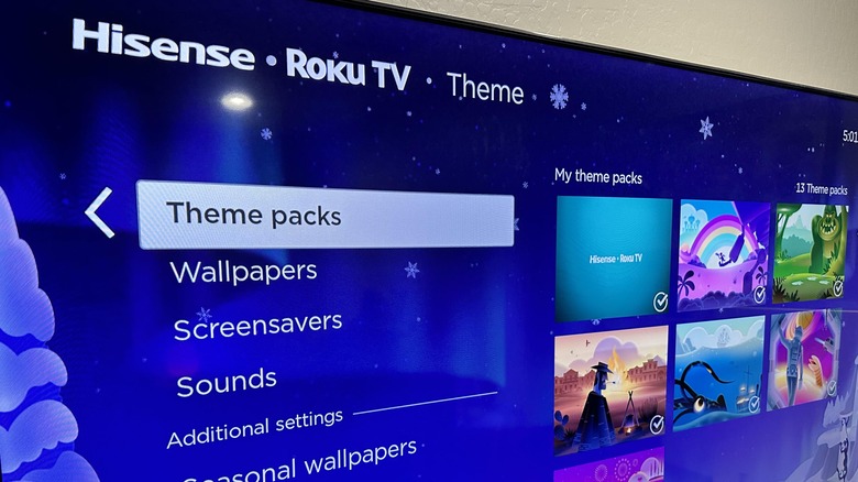 Roku theme packs on a TV