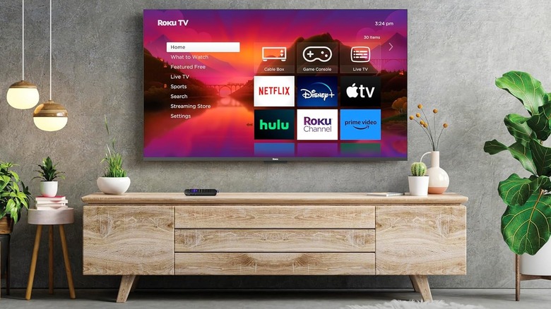 Roku tv with apps onscreen