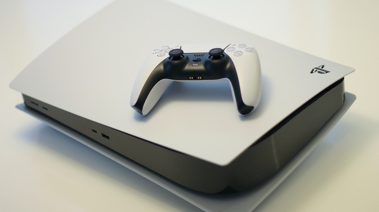 PlayStation 5 with a controller