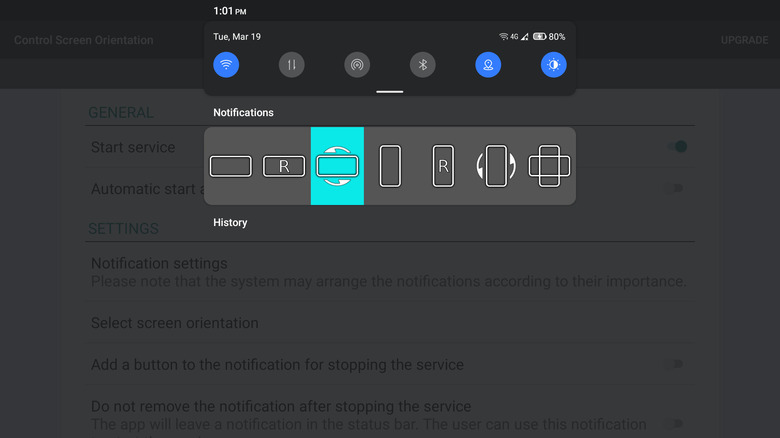 Android third-party rotation control