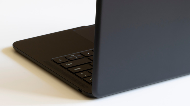 Black Chromebook laptop backside