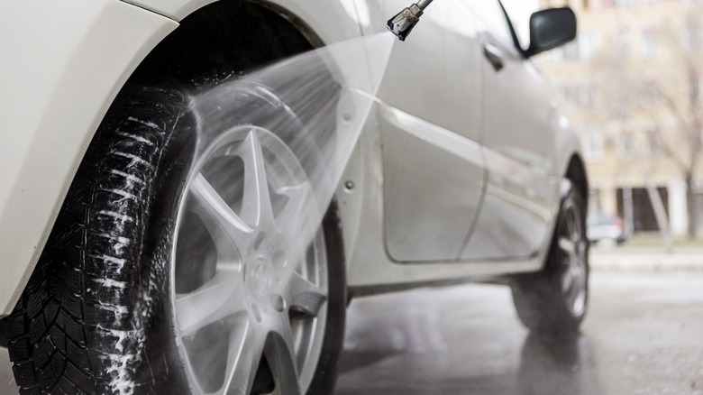 Pressure Washing a Car